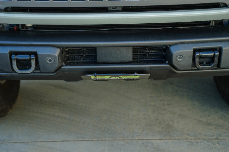 DV8 Offroad 2021 Ford Bronco Capable Bumper Slanted Front License Plate Mount DV8 Offroad Uncategorized  AXOPROS