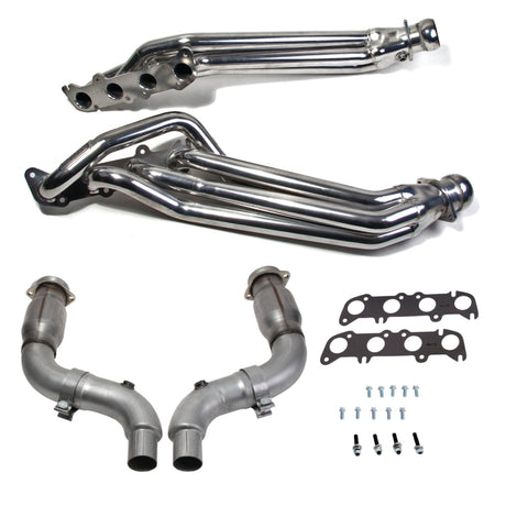 BBK 15-23 Ford Mustang GT 5.0 1-7/8in Headers w/High Flow Catted Mid Pipe (Silver Ceramic) BBK Headers & Manifolds  AXOPROS