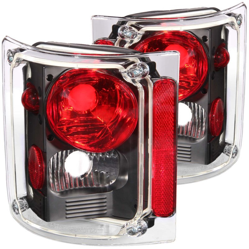 ANZO 1973-1987 Chevrolet C 10 Taillights Black ANZO Tail Lights  AXOPROS