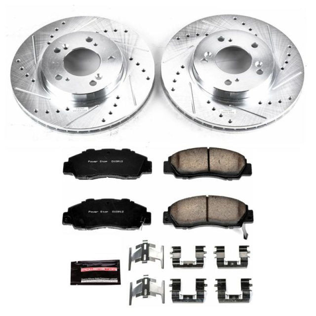 Power Stop 97-01 Acura Integra Front Z23 Evolution Sport Brake Kit PowerStop Brake Kits - Performance D&S  AXOPROS