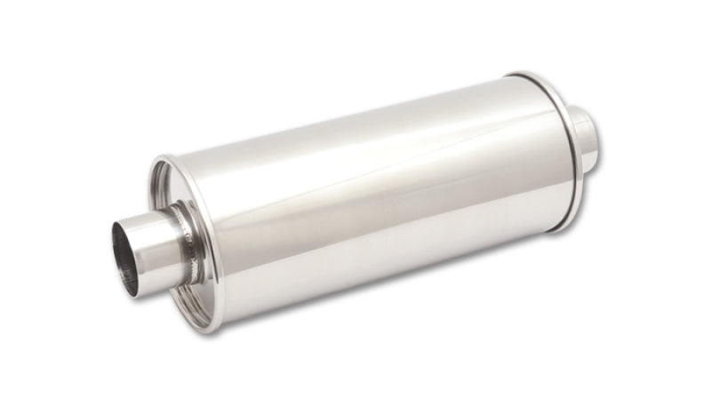 Vibrant StreetPower Round Muff 6inx9inx14in long Muff body 3in inlet I.D. x3in outlet Center-Center Vibrant Muffler  AXOPROS
