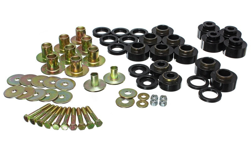 Energy Suspension 68-72 Chevy Chevelle/Monte Carlo/Malibu/El Camino Black Body Mount Set Energy Suspension Bushing Kits  AXOPROS