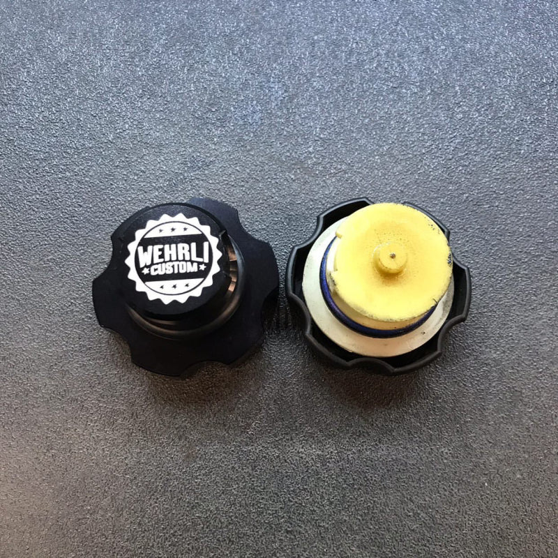 Wehrli 2001+ GM Duramax LB7/LLY/LBZ/LMM/LML/L5P Billet Oil Fill Cap - Black Anodized Wehrli Oil Fill Tubes  AXOPROS