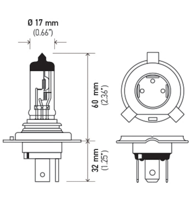 Hella Halogen H4 12V 60/55W Bulb Hella Bulbs  AXOPROS