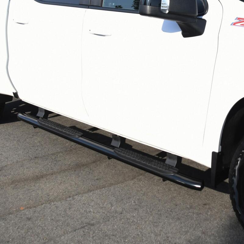Westin 2019 Chevrolet Silverado/Sierra 1500 Crew Cab Non LD PRO TRAXX 4 Oval Nerf Step Bars - Black Westin Nerf Bars  AXOPROS