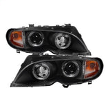 Spyder BMW E46 3-Series 02-05 4DR Projector Headlights 1PC LED Halo Blk PRO-YD-BMWE4602-4D-AM-BK SPYDER Headlights  AXOPROS