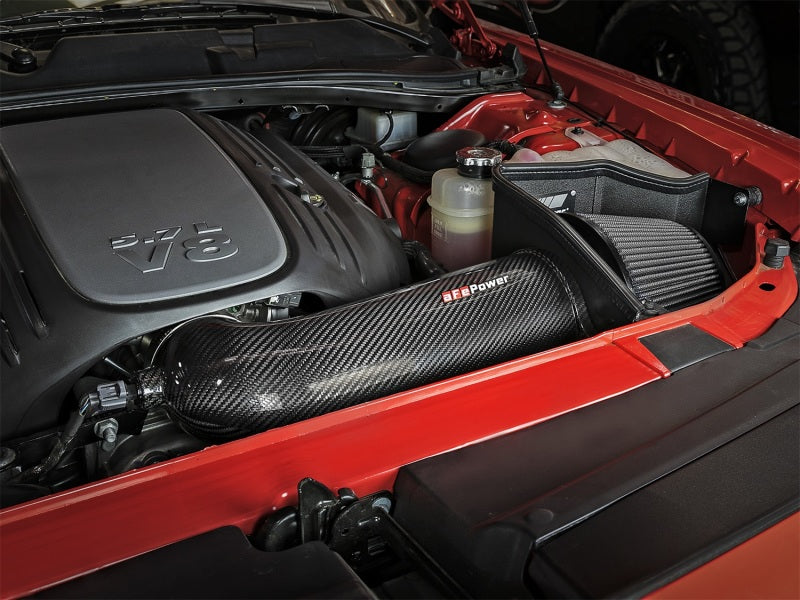 aFe POWER Magnum FORCE Carbon Fiber Stage 2 Track Series Pro Dry S CAIS - 11-18 Dodge Challenger V8 aFe Cold Air Intakes  AXOPROS