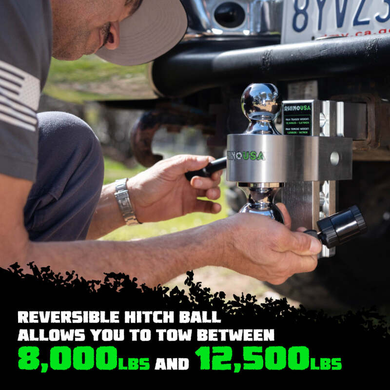 Rhino USA 6In Heavy Duty Drop Hitch - 2In (Silver) Rhino USA Hitch Accessories  AXOPROS