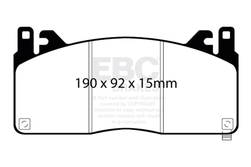 EBC 2015+ Ford Mustang GT350 Bluestuff Front Brake Pads EBC Brake Pads - Racing  AXOPROS