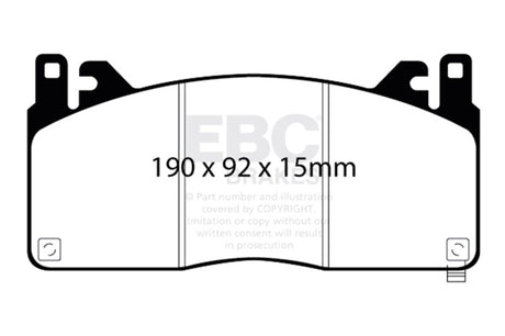 EBC 2015+ Ford Mustang GT350 Bluestuff Front Brake Pads EBC Brake Pads - Racing  AXOPROS