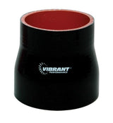Vibrant 4 Ply Aramid Reducer Coupling 1.5in Inlet x 1in Outlet x 3in Length - Black Vibrant Silicone Couplers & Hoses  AXOPROS