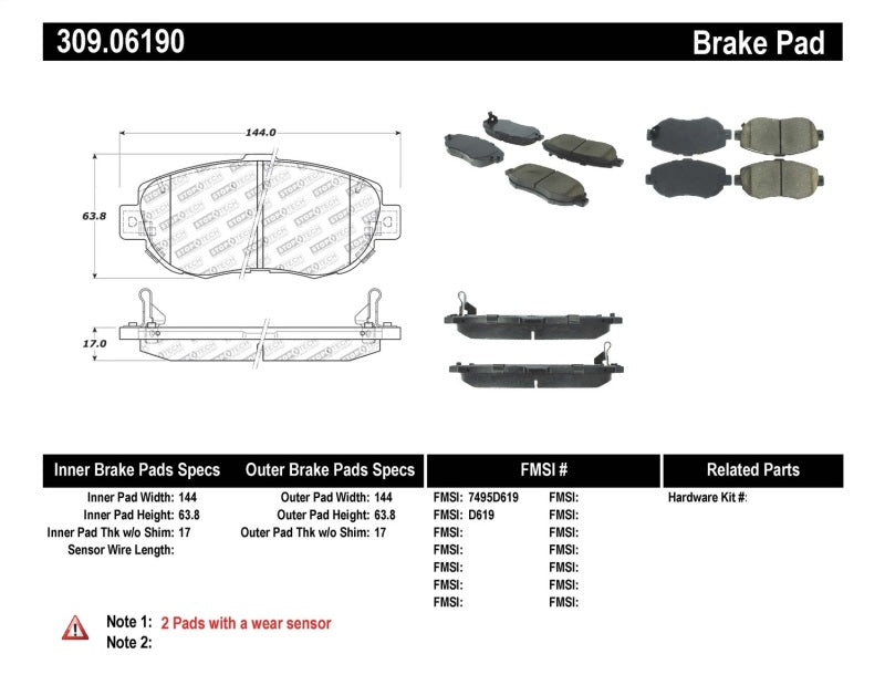 StopTech Performance 00-05 Lexus IS 250/300/350 / 02-09 SC 300/400/430 Front Brake Pads Stoptech Brake Pads - Performance  AXOPROS