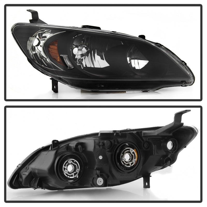 xTune 04-05 Honda Civic (Excl Hatchback/Si) OEM Style Headlights - Black (HD-JH-HC04-4D-AM-BK) SPYDER Headlights  AXOPROS