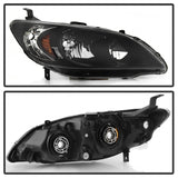 xTune 04-05 Honda Civic (Excl Hatchback/Si) OEM Style Headlights - Black (HD-JH-HC04-4D-AM-BK) SPYDER Headlights  AXOPROS