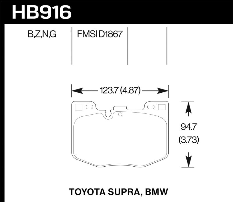 Hawk 2020 Toyota Supra / 19-20 BMW Z4 HP+ Street Front Brake Pads Hawk Performance Brake Pads - Performance  AXOPROS