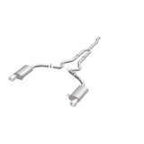 MagnaFlow Cat Back, SS, 2.5in, Street, Dual Split Polished 4.5in Tips 2015 Ford Mustang Ecoboost Magnaflow Catback  AXOPROS