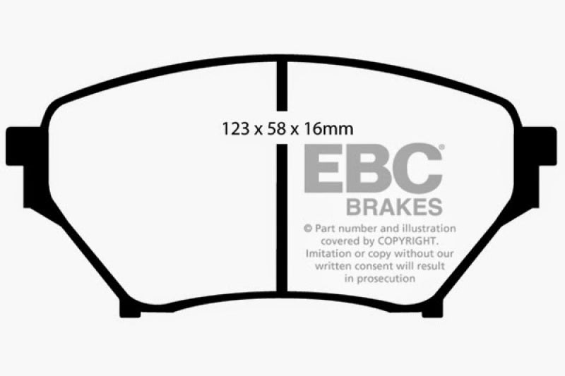 EBC 01-03 Mazda Miata MX5 1.8 (Sports Suspension) Yellowstuff Front Brake Pads EBC Brake Pads - Performance  AXOPROS