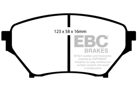 EBC 01-03 Mazda Miata MX5 1.8 (Sports Suspension) Yellowstuff Front Brake Pads EBC Brake Pads - Performance  AXOPROS