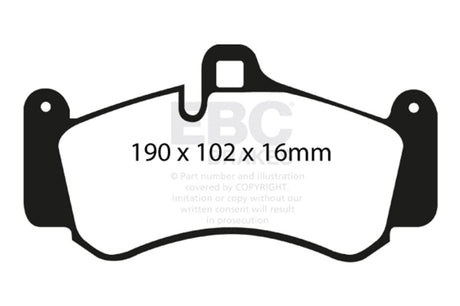 EBC 01-03 Porsche 911 (996) (Cast Iron Rotor only) 3.6 Twin Turbo GT2 Redstuff Front Brake Pads EBC Brake Pads - Performance  AXOPROS