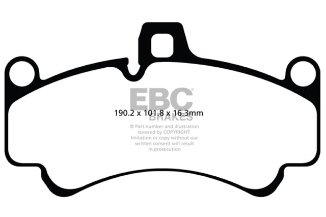 EBC 01-03 Porsche 911 (996) (Cast Iron Rotor only) 3.6 Twin Turbo GT2 Redstuff Front Brake Pads EBC Brake Pads - Performance  AXOPROS