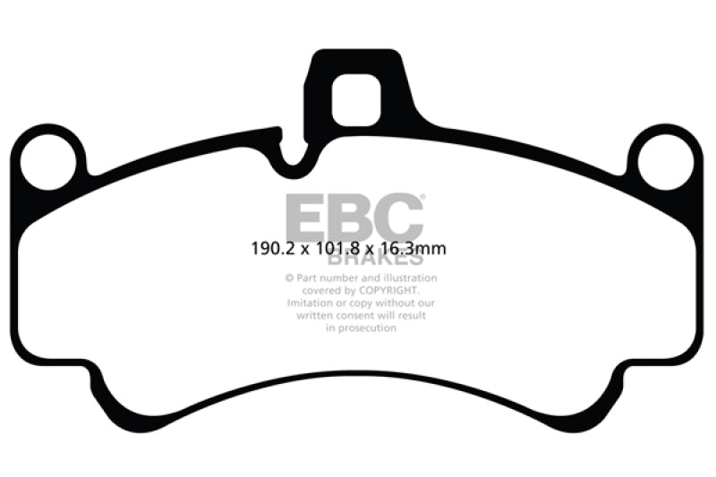 EBC 01-03 Porsche 911 (996) (Cast Iron Rotor only) 3.6 Twin Turbo GT2 Yellowstuff Front Brake Pads EBC Brake Pads - Performance  AXOPROS