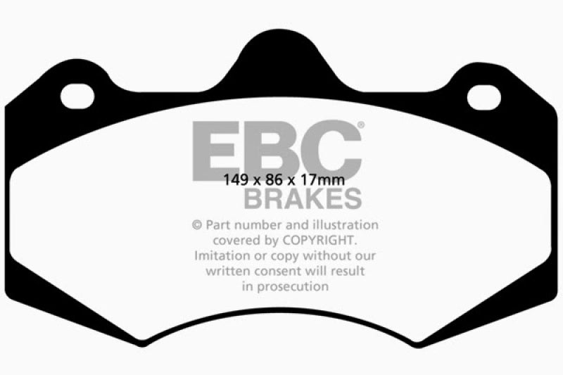 EBC 01-04 Aston Martin Vanquish 5.9 (AP Caliper) Yellowstuff Front Brake Pads EBC Brake Pads - Performance  AXOPROS