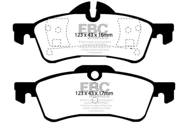 EBC 02-03 Mini Hardtop 1.6 Yellowstuff Rear Brake Pads EBC Brake Pads - Performance  AXOPROS