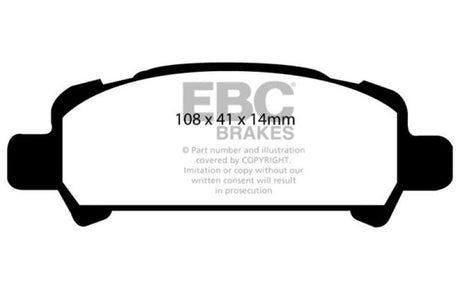 EBC 02-06 Subaru Baja 2.5 Yellowstuff Rear Brake Pads EBC Brake Pads - Performance  AXOPROS