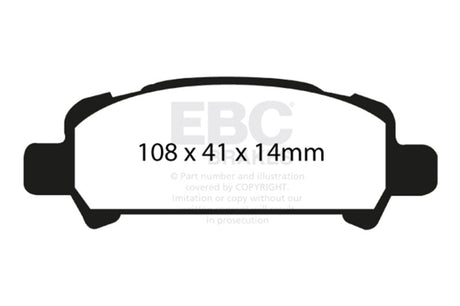 EBC 02-06 Subaru Baja 2.5 Yellowstuff Rear Brake Pads EBC Brake Pads - Performance  AXOPROS