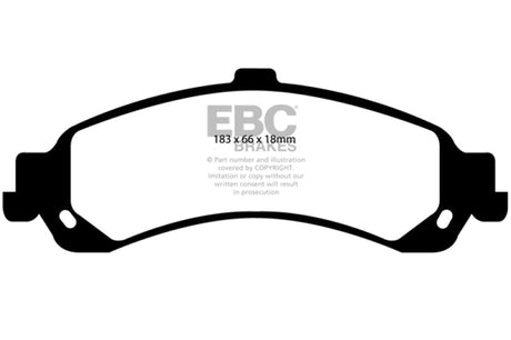 EBC 02 Cadillac Escalade 5.3 (PBR rear caliper) Yellowstuff Rear Brake Pads EBC Brake Pads - Performance  AXOPROS