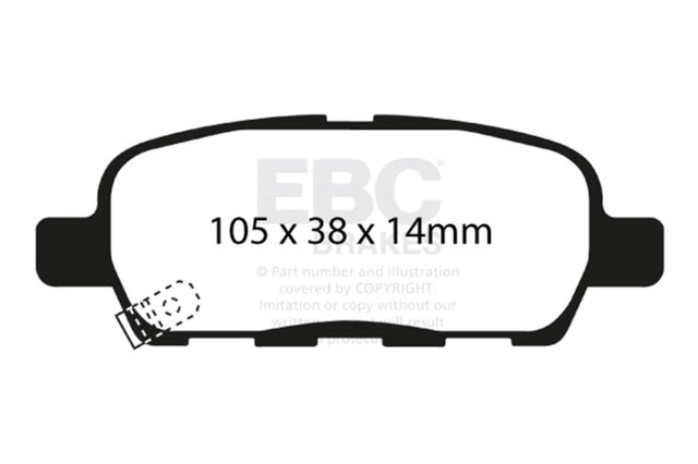 EBC 02 Infiniti G35 3.5 w/o DCS Redstuff Rear Brake Pads EBC Brake Pads - Performance  AXOPROS