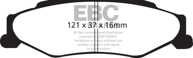 EBC 03-04 Cadillac XLR 4.6 Yellowstuff Rear Brake Pads EBC Brake Pads - Performance  AXOPROS