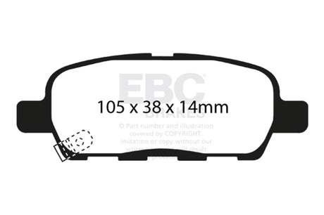 EBC 03-05 Infiniti FX35 3.5 Yellowstuff Rear Brake Pads EBC Brake Pads - Performance  AXOPROS