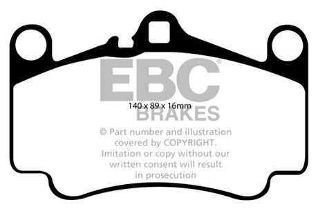 EBC 03-05 Porsche 911 (996) (Cast Iron Rotor only) 3.6 Carrera 4S Yellowstuff Front Brake Pads EBC Brake Pads - Performance  AXOPROS