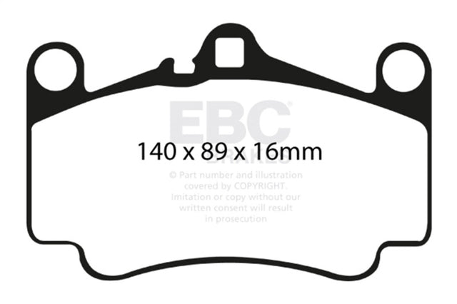 EBC 03-05 Porsche 911 (996) (Cast Iron Rotor only) 3.6 Carrera 4S Yellowstuff Front Brake Pads EBC Brake Pads - Performance  AXOPROS