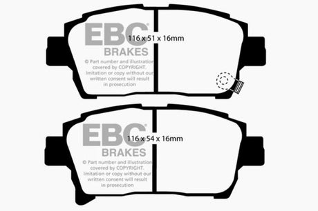 EBC 03-07 Scion XA 1.5 Yellowstuff Front Brake Pads EBC Brake Pads - Performance  AXOPROS