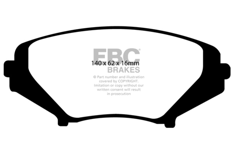 EBC 03-12 Mazda RX8 1.3 Rotary (Standard Suspension) Yellowstuff Front Brake Pads EBC Brake Pads - Performance  AXOPROS