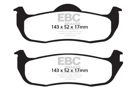 EBC 04-05 Infiniti QX56 5.6 Yellowstuff Rear Brake Pads EBC Brake Pads - Performance  AXOPROS