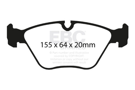 EBC 04-06 BMW X3 2.5 (E83) Yellowstuff Front Brake Pads EBC Brake Pads - Performance  AXOPROS