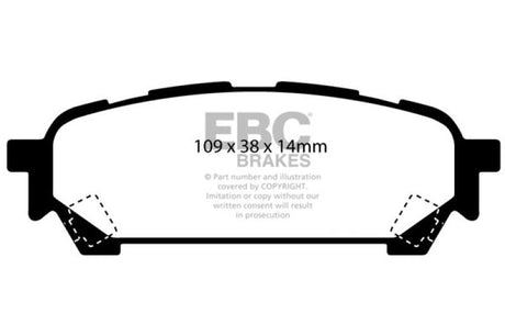 EBC 04-06 Saab 9-2X 2.0 Turbo Yellowstuff Rear Brake Pads EBC Brake Pads - Performance  AXOPROS