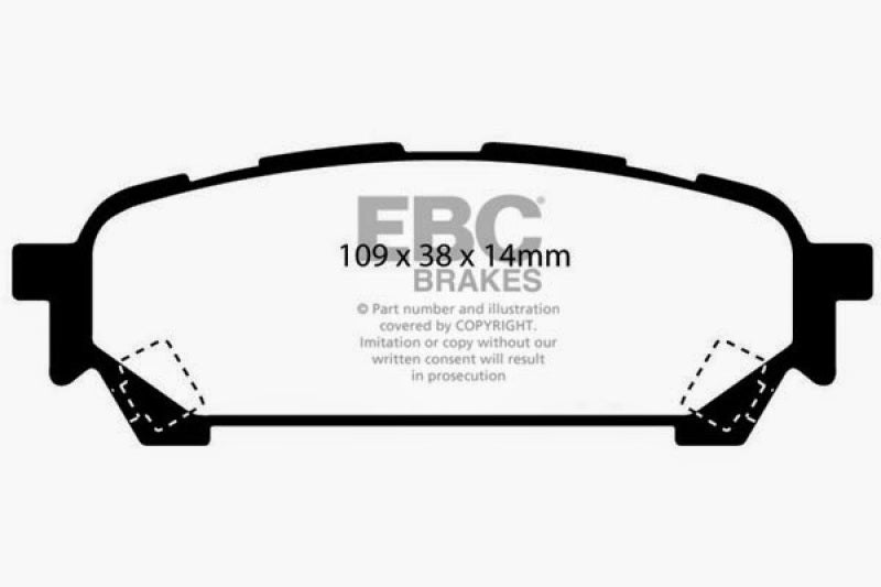 EBC 04-06 Saab 9-2X 2.0 Turbo Yellowstuff Rear Brake Pads EBC Brake Pads - Performance  AXOPROS
