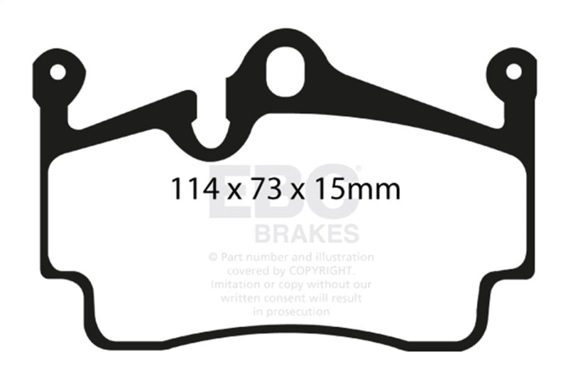 EBC 04-08 Porsche Boxster (Cast Iron Rotors only) 2.7 Yellowstuff Rear Brake Pads EBC Brake Pads - Performance  AXOPROS