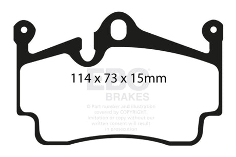 EBC 04-08 Porsche Boxster (Cast Iron Rotors only) 2.7 Yellowstuff Rear Brake Pads EBC Brake Pads - Performance  AXOPROS