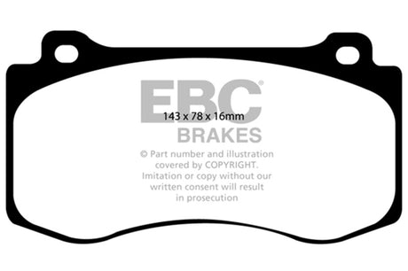 EBC 05-10 Chrysler 300C 6.1 SRT8 Redstuff Front Brake Pads EBC Brake Pads - Performance  AXOPROS