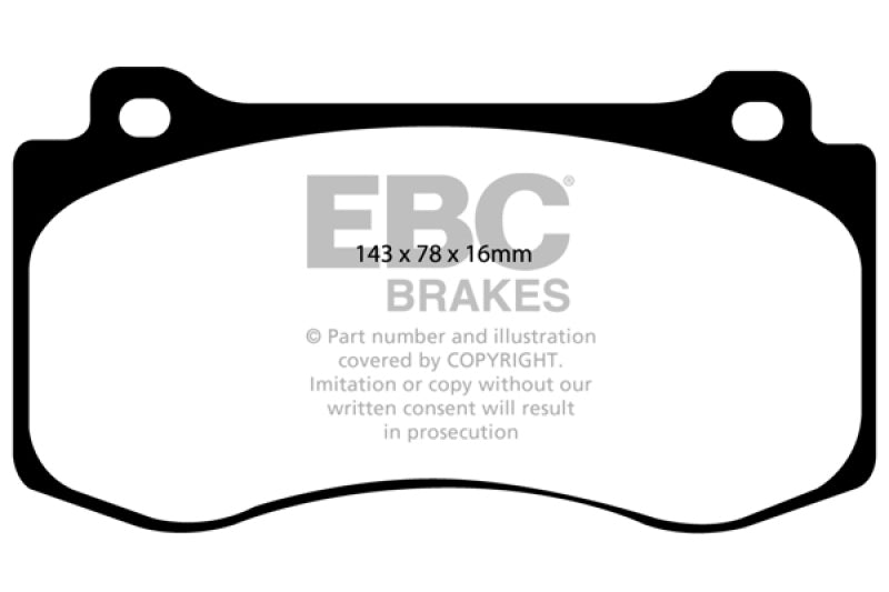 EBC 05-10 Chrysler 300C 6.1 SRT8 Yellowstuff Front Brake Pads (Excl 6 Piston Calipers) EBC Brake Pads - Performance  AXOPROS