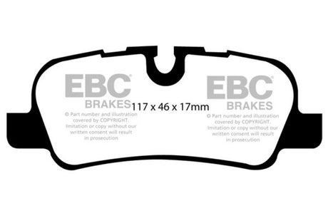 EBC 05-10 Land Rover LR3 4.4 Yellowstuff Rear Brake Pads EBC Brake Pads - Performance  AXOPROS