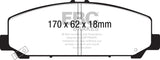 EBC 06-07 Infiniti QX56 5.6 (Akebono) Greenstuff Front Brake Pads EBC Brake Pads - Performance  AXOPROS