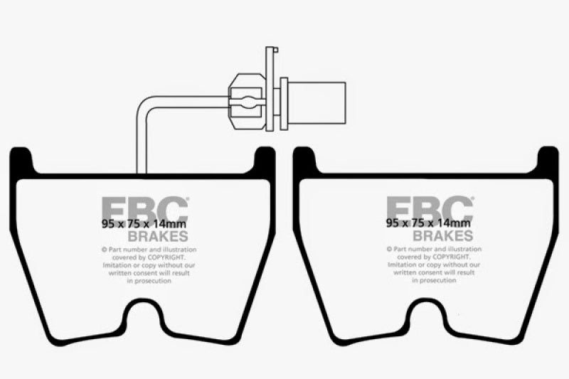 EBC 06-09 Audi RS4 4.2 (Cast Iron Rotors) Yellowstuff Front Brake Pads EBC Brake Pads - Performance  AXOPROS