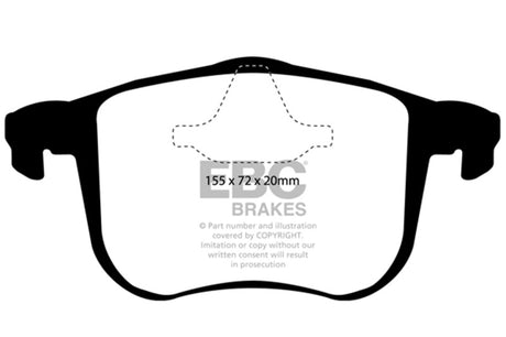 EBC 06-11 Saab 9-3 2.0 Turbo (Aero) Redstuff Front Brake Pads EBC Brake Pads - Performance  AXOPROS