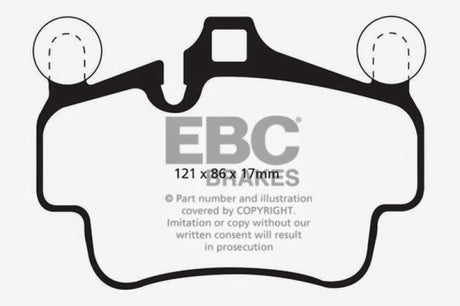 EBC 07-08 Porsche 911 (997) (Cast Iron Rotor only) 3.6 Carrera 2 Redstuff Front Brake Pads EBC Brake Pads - Performance  AXOPROS
